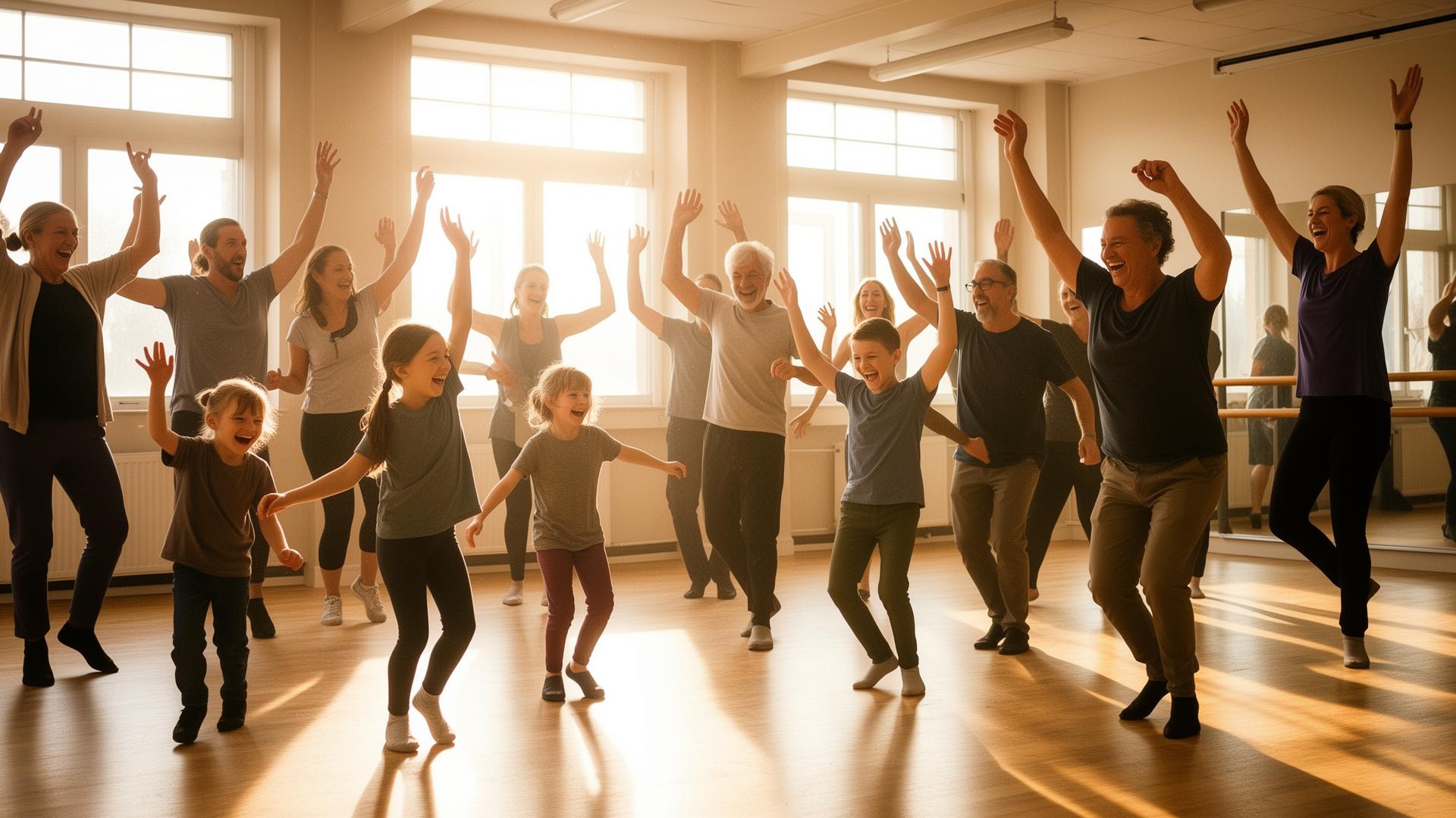 Children of all abilities dancing together with joy